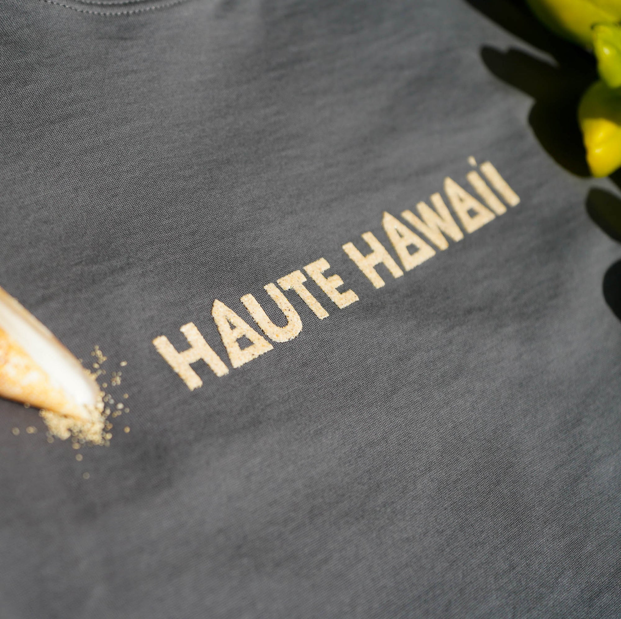 Womens White Sand - Haute Hawai'i Line Logo Black Tee
