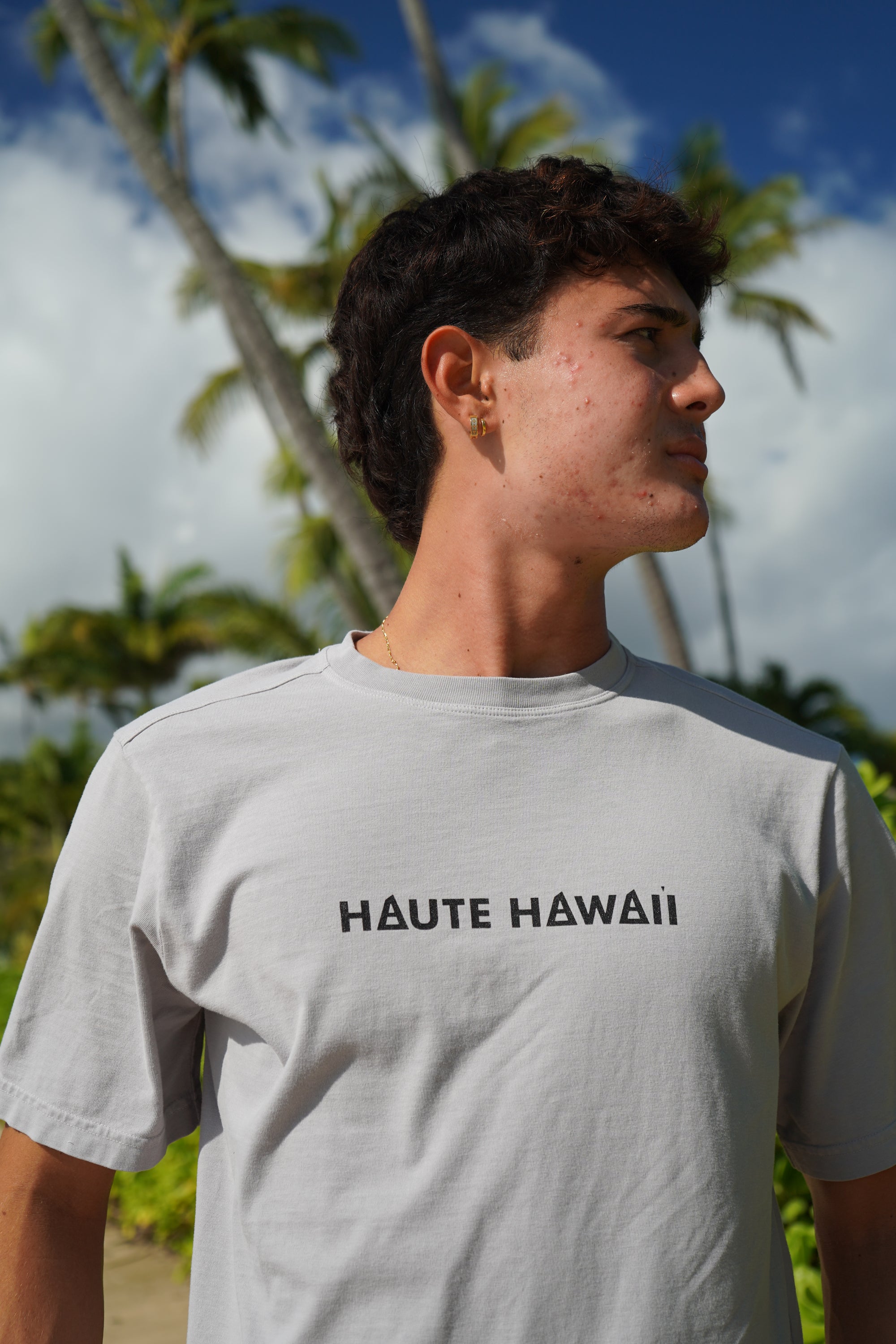 Black Sand - Haute Hawaii Wave Logo Gray Tee